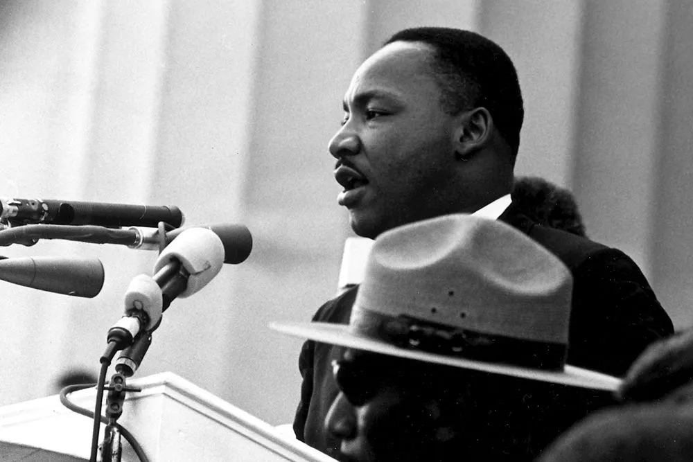 Martin Luther King Jr delivering the I Have a Dream speech at the March on Washington in 1963