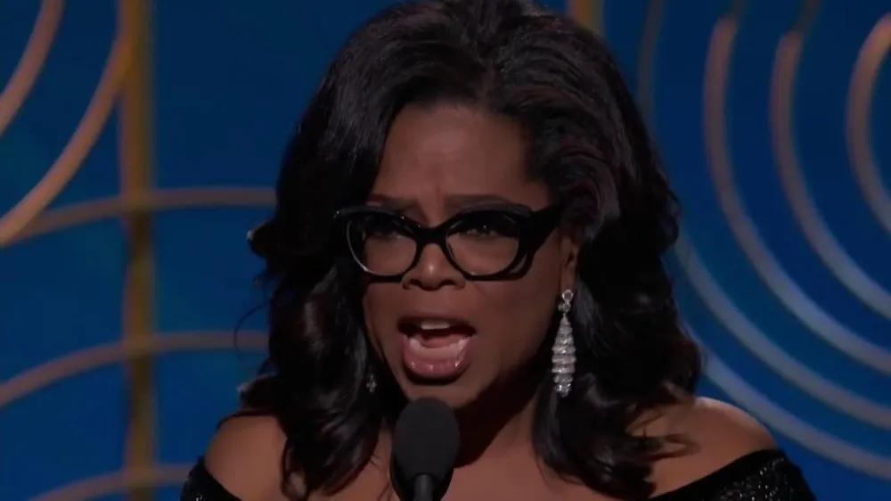Oprah Winfrey accepting the Cecil B. DeMille Award at the 2018 Golden Globes